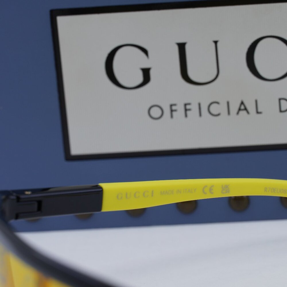 Final Price! Gucci GG1736S 004 Black Yellow Sunglasses - Picture 6 of 11